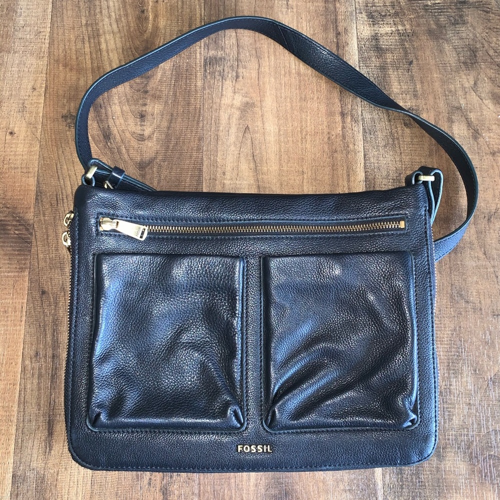 Authentic black leather womens purse